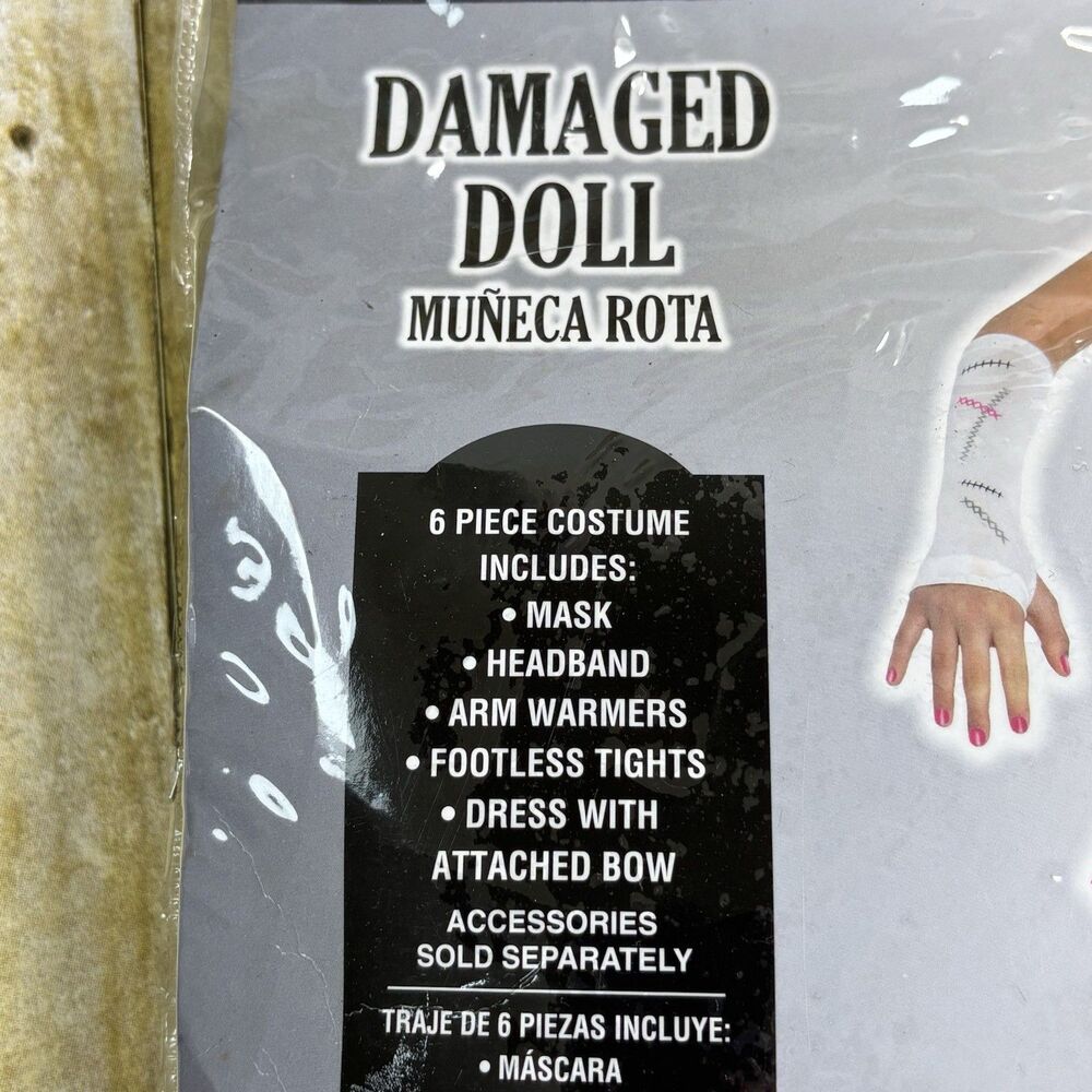 Amscan Damaged Doll Girls Medium Halloween Costume 5 Piece #458 - Picture 4 of 16